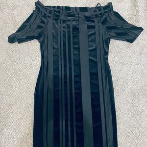 Velvet/sheer off the shoulders dress